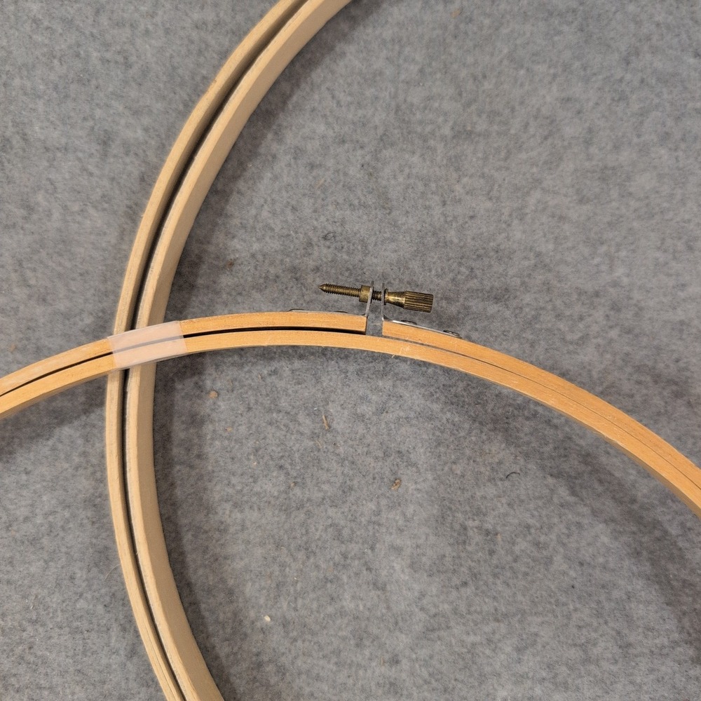 Vintage Wooden Embroidery Hoops Lot of 3 Round 12 Inch Adjustable Sewing Frames - Picture 2 of 5